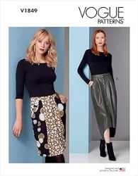 1849 Vogue Easy Button Down Pocket Pleat Skirt Lengths Pattern 16-24 New
